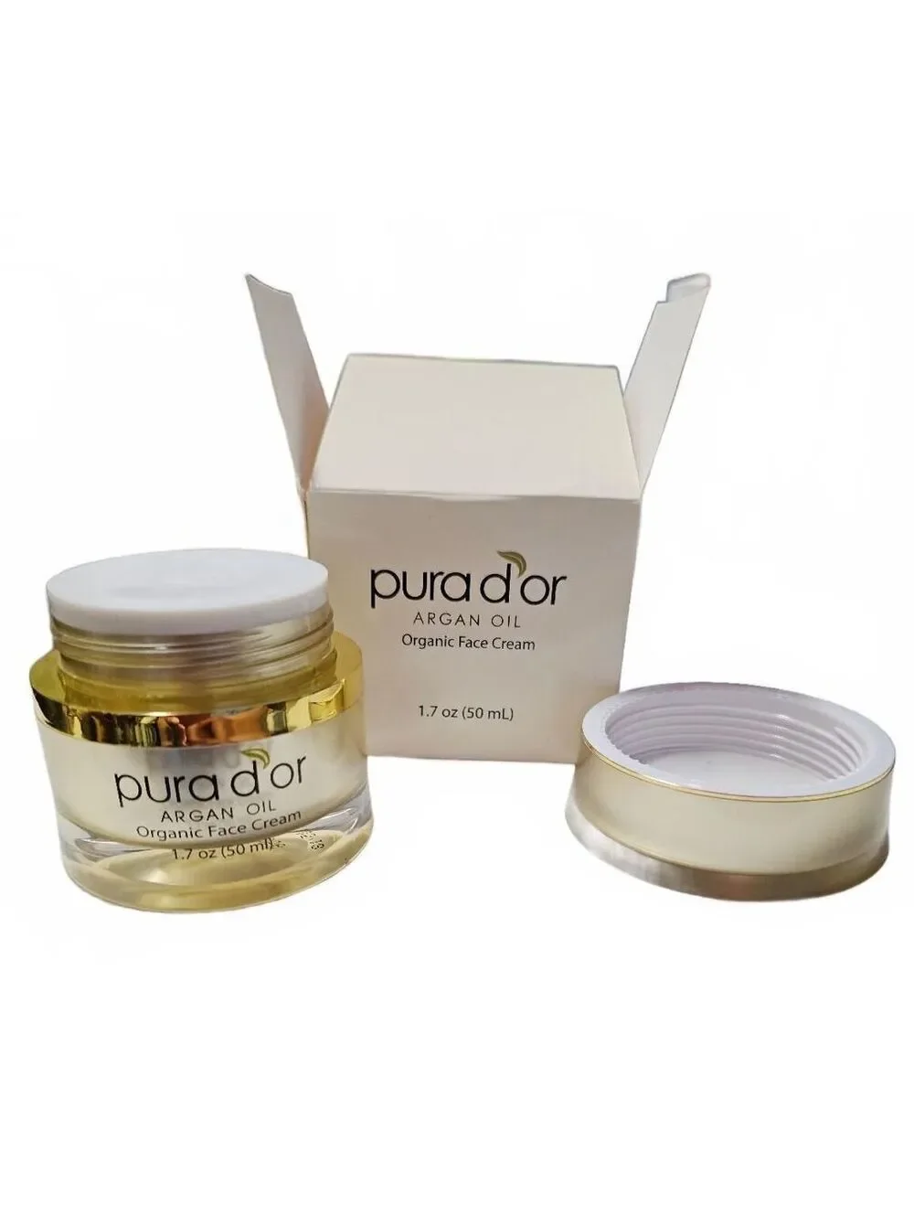 Pura d'or Argan Oil Organic Face Cream 1.7 oz (50 mL) - Never Used Exp.